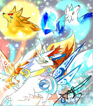 奥拉星鼠绘 日月的友情