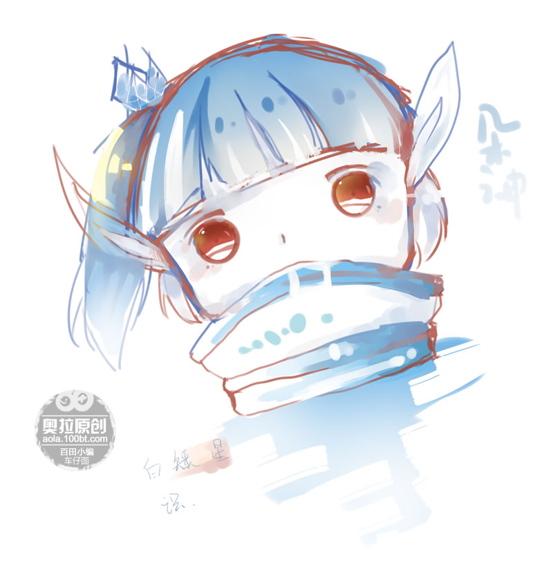 奥拉星板绘 朵朵兔拟人头像