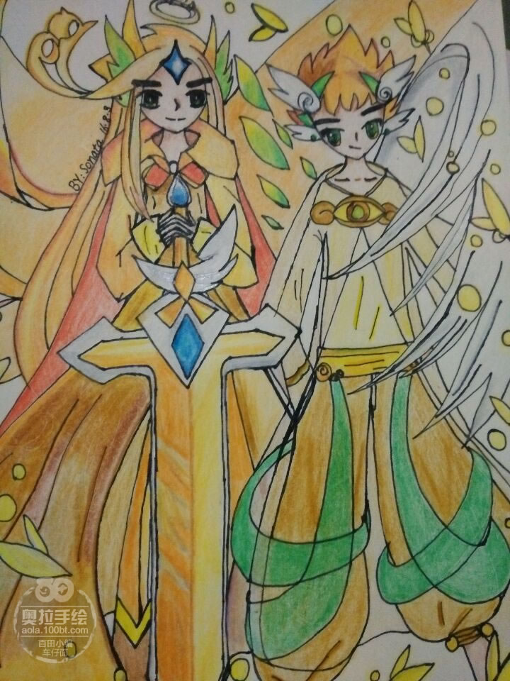 奥拉星手绘 KK&天使王