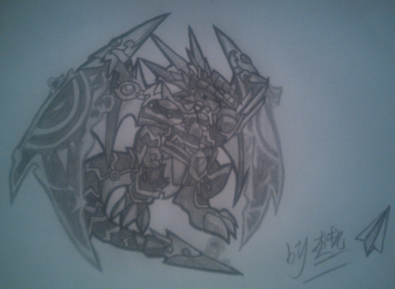 龙斗士超龙王雷恩 灰机手绘作品