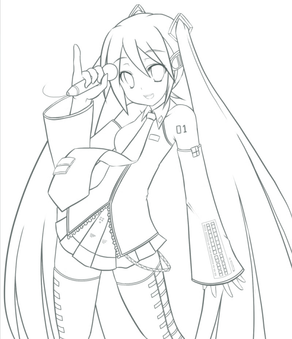 初音未来画画上色