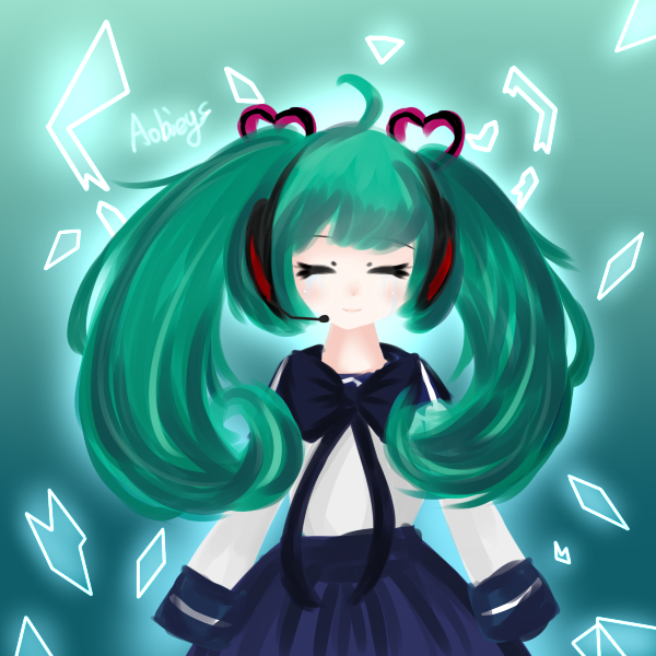 吃错药のais奥比岛板绘作品--音姬摸鱼