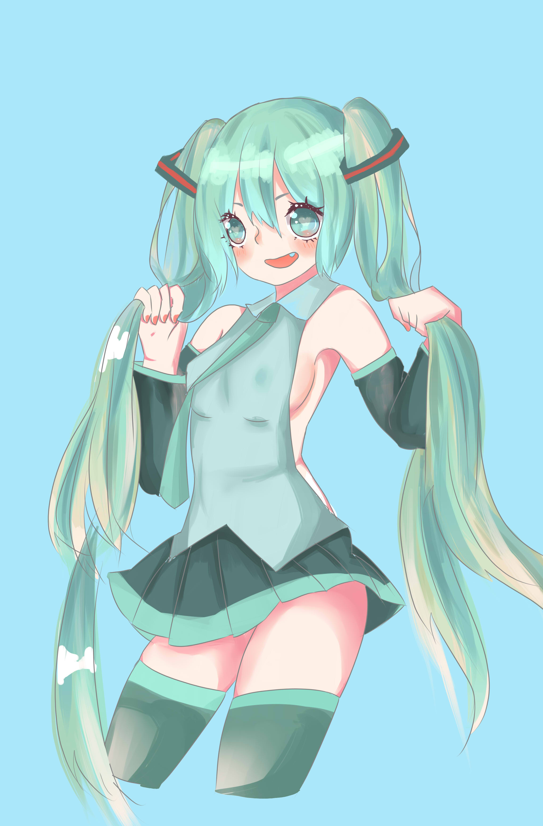 米易奥比岛板绘作品一只miku