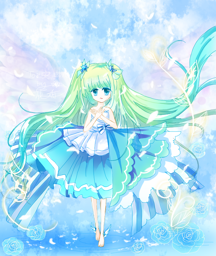 花香^sky奥比岛板绘作品--鼠绘 奇迹安琪儿